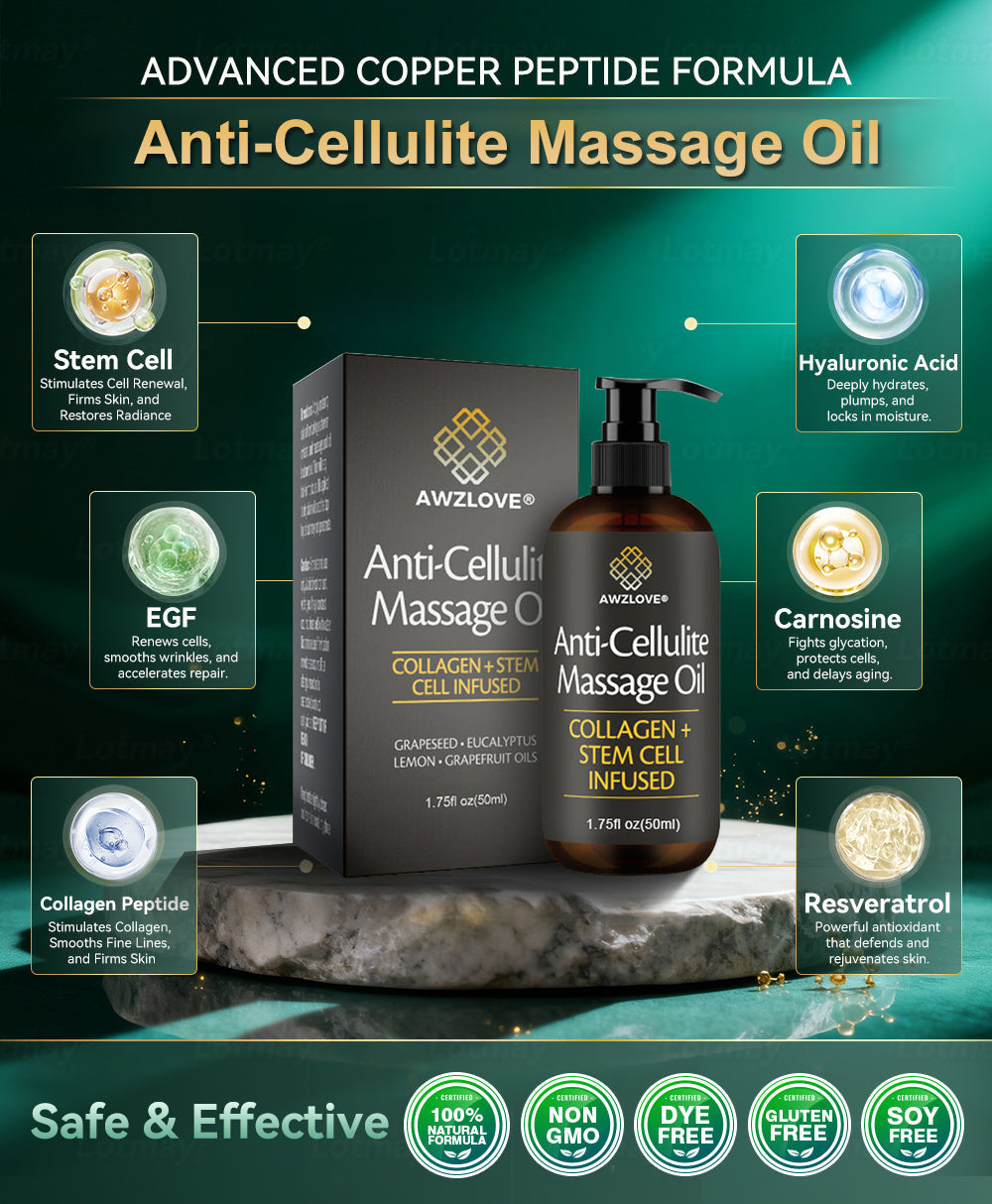 Awzlove® Luxurious Collagen & Stem Cell Anti-Cellulite Massage Oil (🔥80% Off for a Limited Time!)🫚🫚
