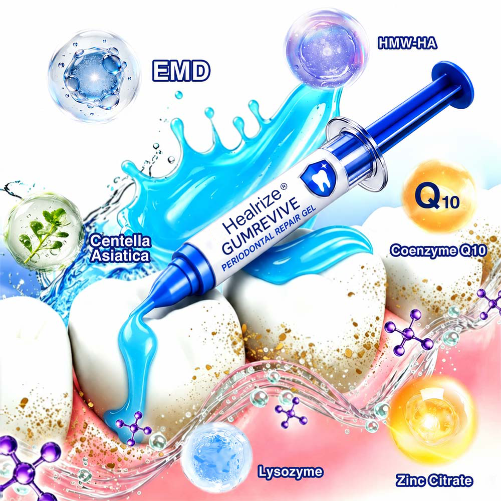 🦷Healrize® GumRevive gel for the regeneration of the tooth-supporting apparatus (for bleeding gums, receding gums, and loose teeth)🎁