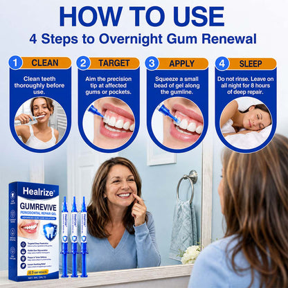 🦷Healrize® GumRevive gel for the regeneration of the tooth-supporting apparatus (for bleeding gums, receding gums, and loose teeth)🎁