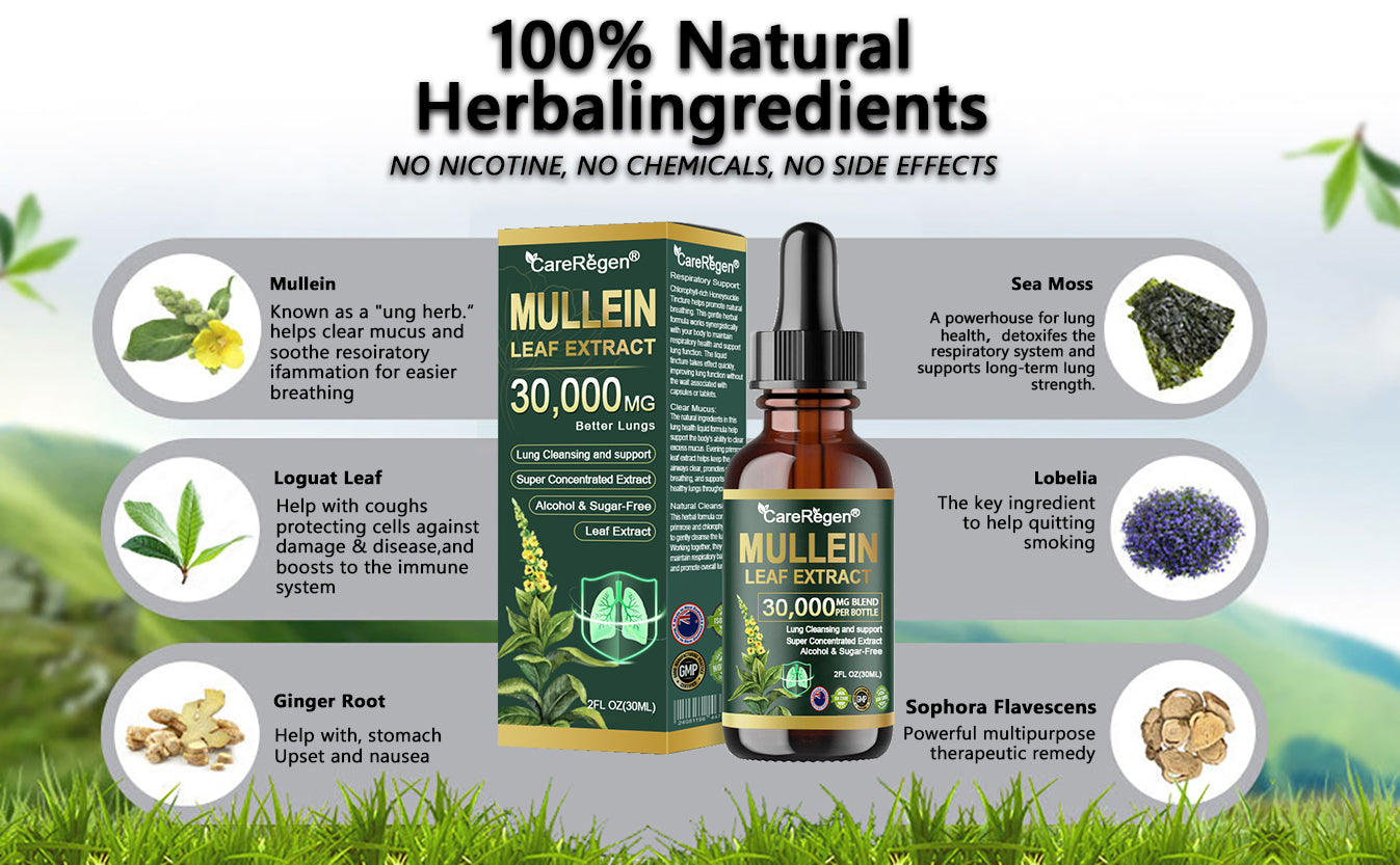 𝗢𝗳𝗳𝗶𝗰𝗶𝗮𝗹 𝗦𝘁𝗼𝗿𝗲:CareRegen® 𝗢𝗿𝗴𝗮𝗻𝗶𝗰 𝗟𝘂𝗻𝗴 𝗖𝗹𝗲𝗮𝗻𝘀𝗶𝗻𝗴 𝗠𝘂𝗹𝗹𝗲𝗶𝗻 𝗟𝗲𝗮𝗳 𝗘𝘅𝘁𝗿𝗮𝗰𝘁 𝗗𝗿𝗼𝗽𝘀 𝐂𝐥𝐢𝐧𝐢𝐜𝐚𝐥𝐥𝐲 𝐩𝐫𝐨𝐯𝐞𝐧, 𝐡𝐢𝐠𝐡𝐥𝐲 𝐜𝐨𝐧𝐜𝐞𝐧𝐭𝐫𝐚𝐭𝐞𝐝 𝐟𝐨𝐫𝐦𝐮𝐥𝐚 𝐭𝐡𝐚𝐭 𝐫𝐞𝐥𝐢𝐞𝐯𝐞𝐬 𝐜𝐨𝐮𝐠𝐡, 𝐩𝐡𝐥𝐞𝐠𝐦, 𝐚𝐬𝐭𝐡𝐦𝐚 & 𝐂𝐎𝐏𝐃 — 𝐛𝐫𝐞𝐚𝐭𝐡𝐞 𝐞𝐚𝐬𝐢𝐞𝐫, 𝐟𝐚𝐬𝐭𝐞𝐫.🚚⭐
